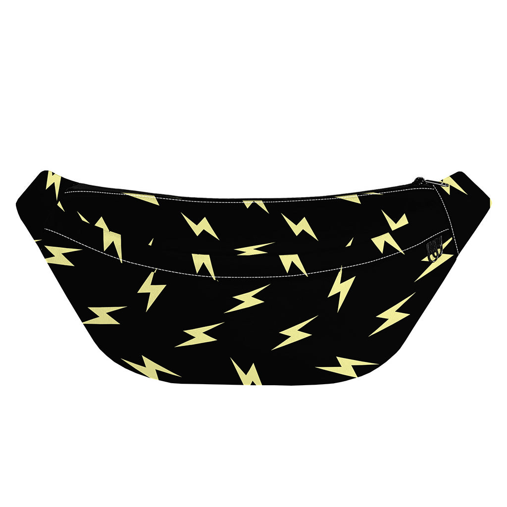 Black And Yellow Lightning Pattern Print Fanny Pack