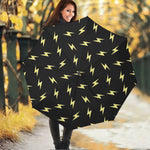 Black And Yellow Lightning Pattern Print Foldable Umbrella