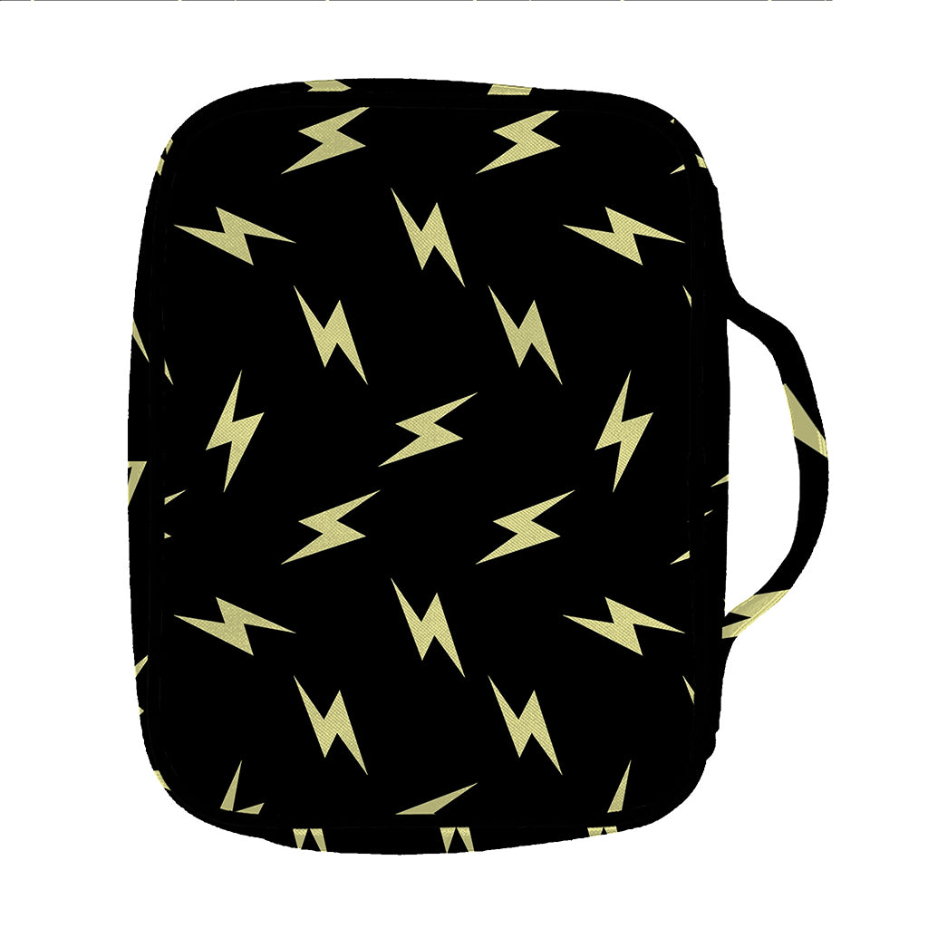 Black And Yellow Lightning Pattern Print Front Pocket Bible Bag