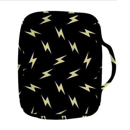 Black And Yellow Lightning Pattern Print Front Pocket Bible Bag