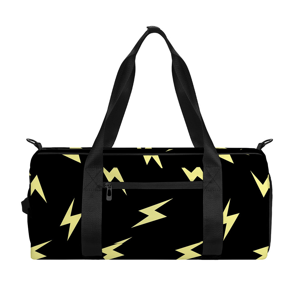 Black And Yellow Lightning Pattern Print Gym Bag