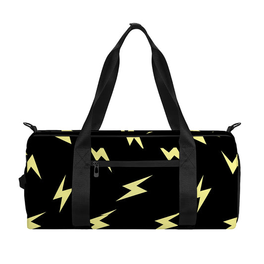 Black And Yellow Lightning Pattern Print Gym Bag