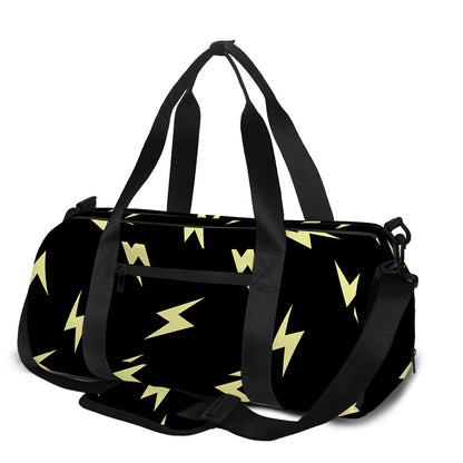 Black And Yellow Lightning Pattern Print Gym Bag