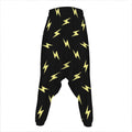 Black And Yellow Lightning Pattern Print Hammer Pants