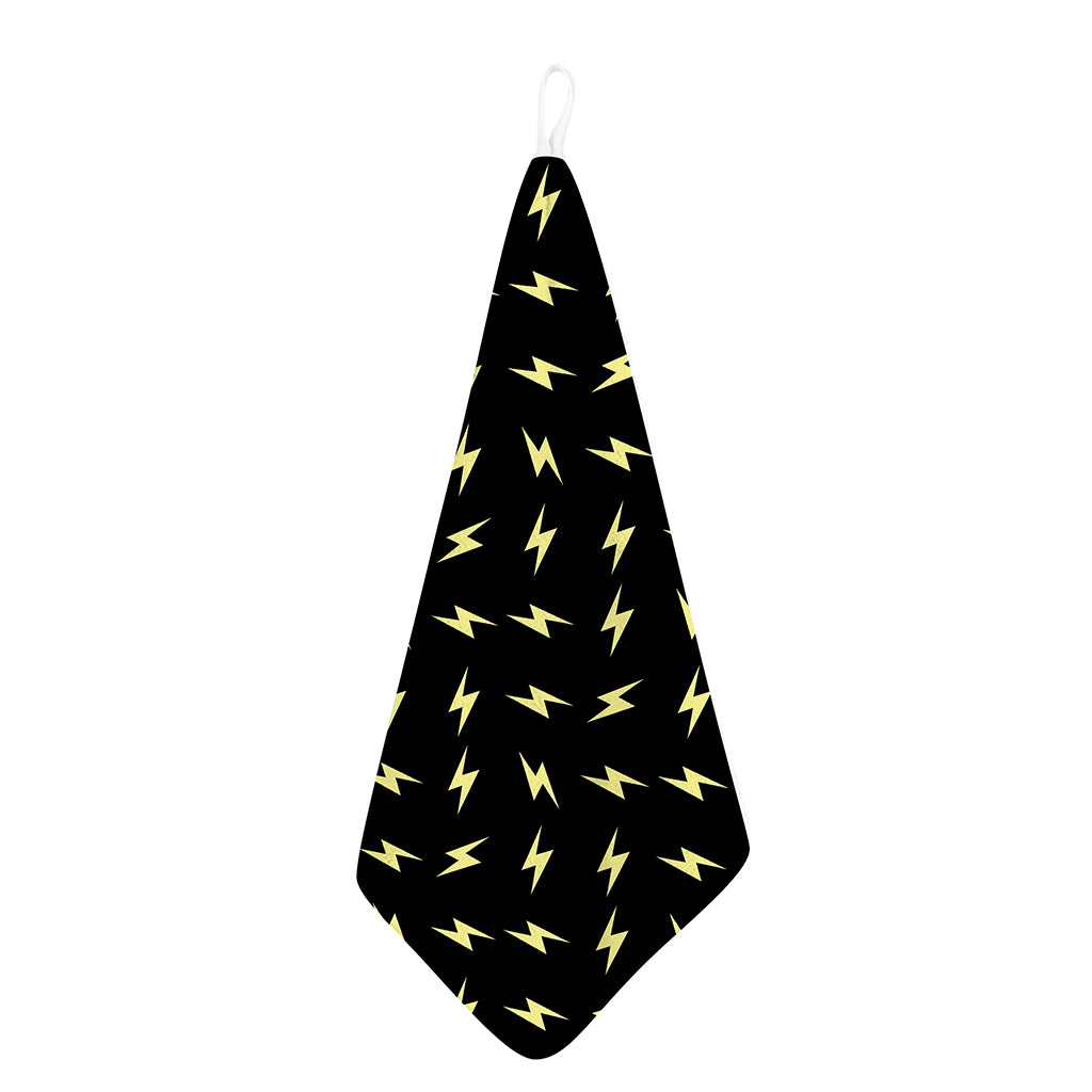 Black And Yellow Lightning Pattern Print Hand Towel