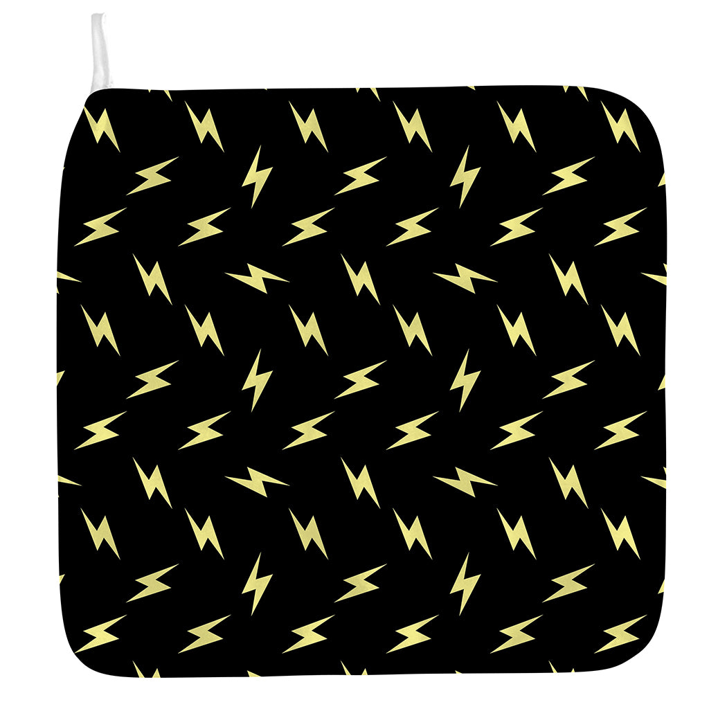 Black And Yellow Lightning Pattern Print Hand Towel