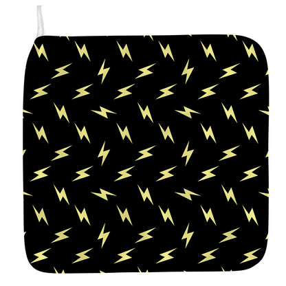 Black And Yellow Lightning Pattern Print Hand Towel