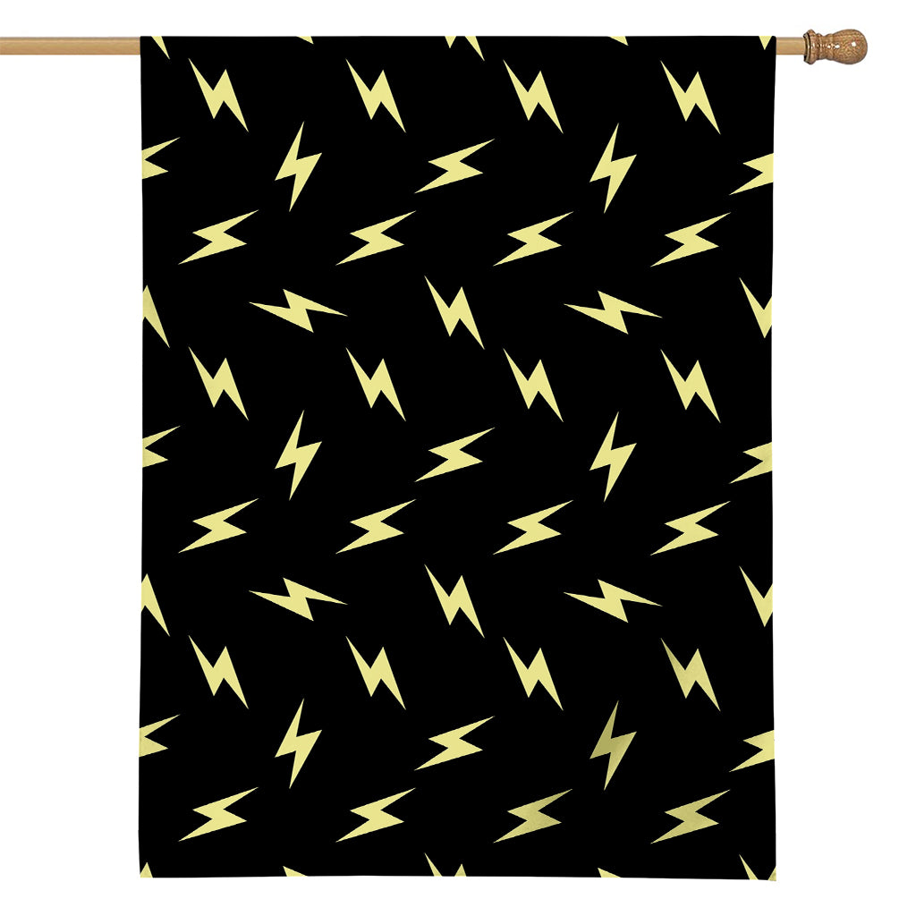 Black And Yellow Lightning Pattern Print House Flag