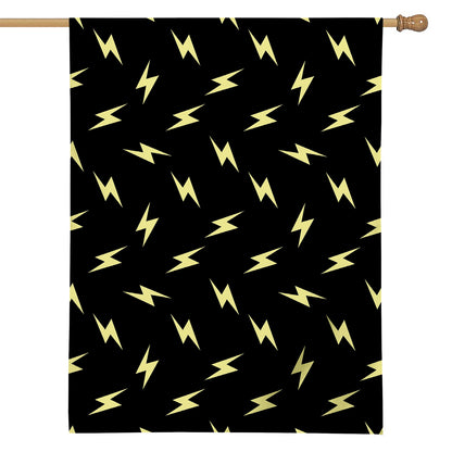 Black And Yellow Lightning Pattern Print House Flag