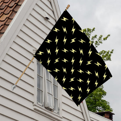 Black And Yellow Lightning Pattern Print House Flag