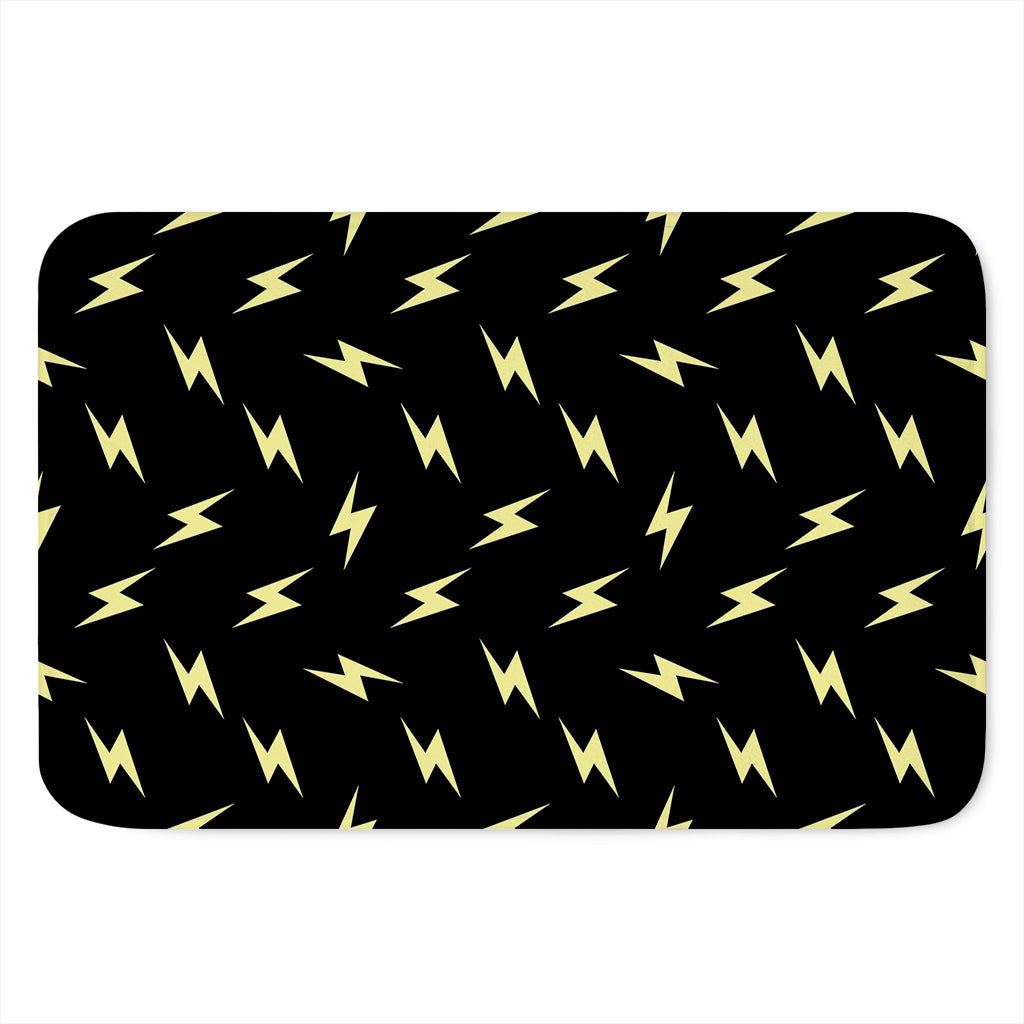 Black And Yellow Lightning Pattern Print Indoor Door Mat