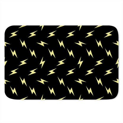 Black And Yellow Lightning Pattern Print Indoor Door Mat