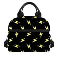 Black And Yellow Lightning Pattern Print Insulated Lunch Bag