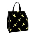 Black And Yellow Lightning Pattern Print Insulated Lunch Tote