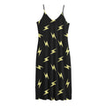 Black And Yellow Lightning Pattern Print Jersey Midi Cami Dress