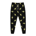 Black And Yellow Lightning Pattern Print Jogger Pants