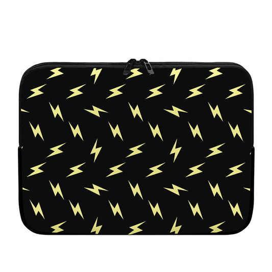 Black And Yellow Lightning Pattern Print Laptop Sleeve
