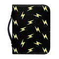 Black And Yellow Lightning Pattern Print Leather Bible Cover