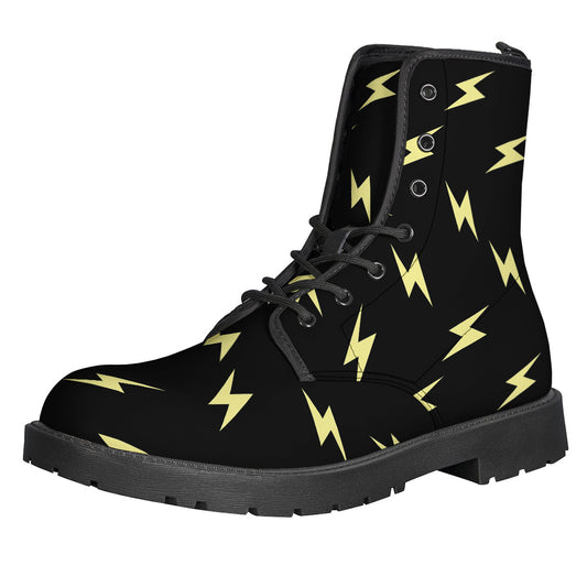 Black And Yellow Lightning Pattern Print Backpack