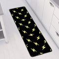 Black And Yellow Lightning Pattern Print Long Kitchen Mat