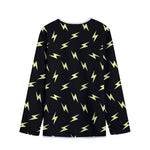 Black And Yellow Lightning Pattern Print Long Sleeve Short Coat