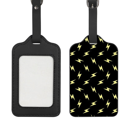 Black And Yellow Lightning Pattern Print Luggage Tag