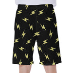 Black And Yellow Lightning Pattern Print Men's Beach Shorts