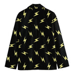 Black And Yellow Lightning Pattern Print Men's Blazer
