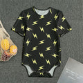 Black And Yellow Lightning Pattern Print Men's Bodysuit