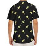 Black And Yellow Lightning Pattern Print Men's Deep V-Neck Shirt