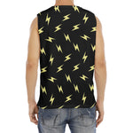 Black And Yellow Lightning Pattern Print Men's Fitness Tank Top