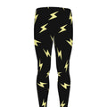 Black And Yellow Lightning Pattern Print Men's Leggings