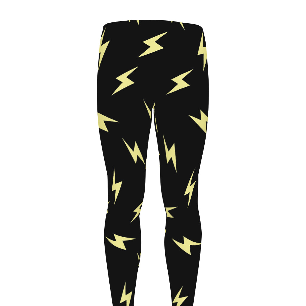 Black And Yellow Lightning Pattern Print Men's leggings