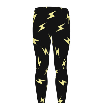 Black And Yellow Lightning Pattern Print Men's leggings