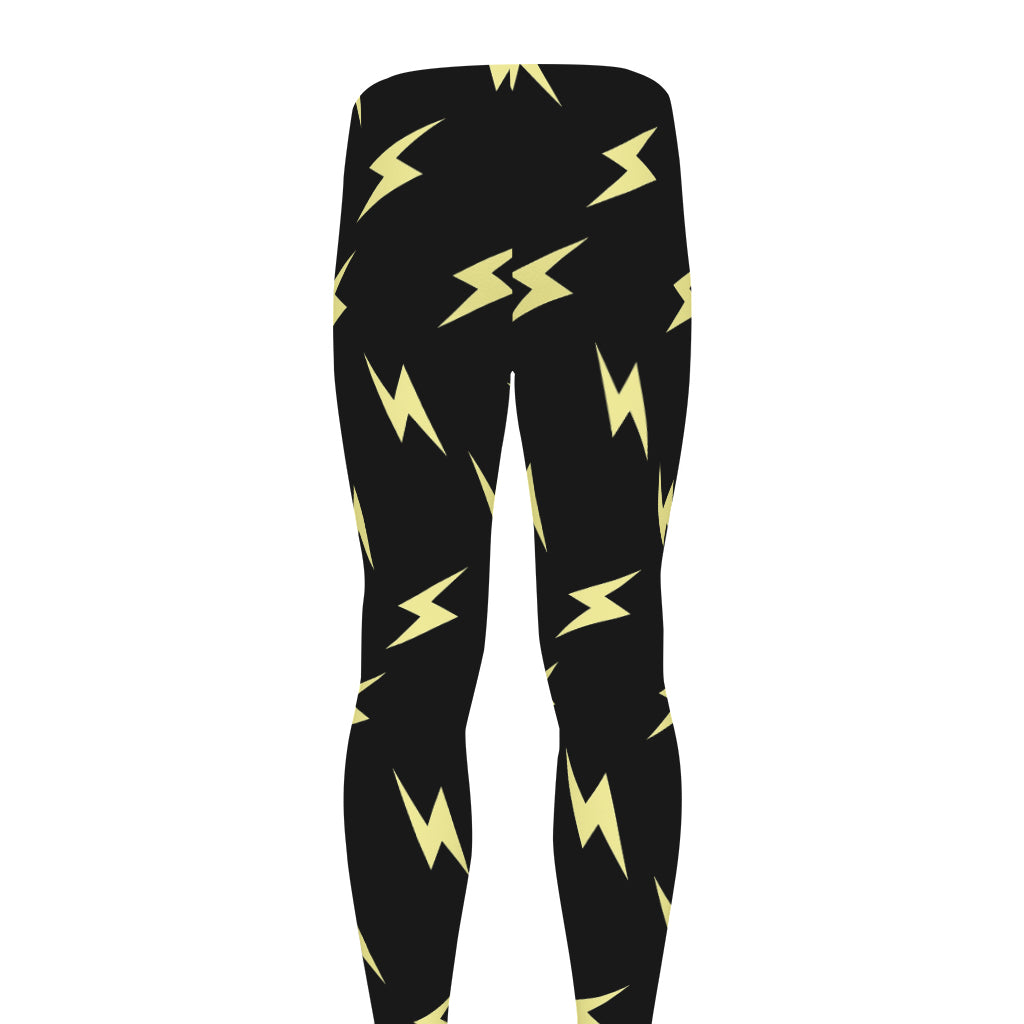 Black And Yellow Lightning Pattern Print Men's leggings