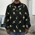 Black And Yellow Lightning Pattern Print Men's Shirt Jacket