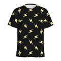 Black And Yellow Lightning Pattern Print Men's Athletic T-Shirt