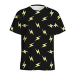 Black And Yellow Lightning Pattern Print Men's Sports T-Shirt