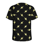 Black And Yellow Lightning Pattern Print Men's Sports T-Shirt
