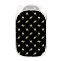 Black And Yellow Lightning Pattern Print Mesh Laundry Hamper