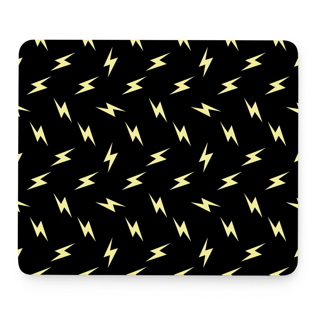 Black And Yellow Lightning Pattern Print Mouse Pad