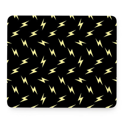Black And Yellow Lightning Pattern Print Mouse Pad