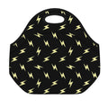 Black And Yellow Lightning Pattern Print Neoprene Lunch Bag