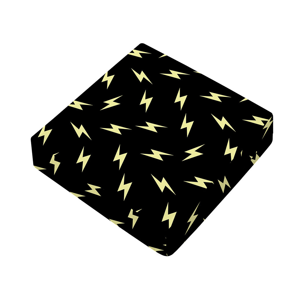 Black And Yellow Lightning Pattern Print Outdoor Seat Cushion Cover