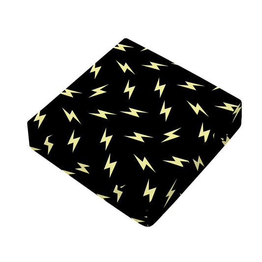 Black And Yellow Lightning Pattern Print Outdoor Seat Cushion Cover