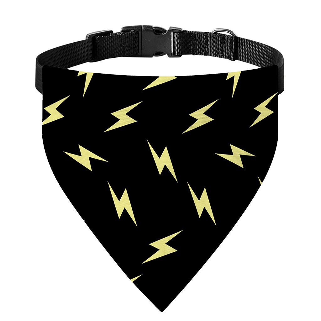 Black And Yellow Lightning Pattern Print Over The Collar Dog Bandana