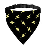 Black And Yellow Lightning Pattern Print Over The Collar Dog Bandana