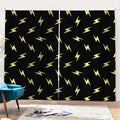 Black And Yellow Lightning Pattern Print Pencil Pleat Curtains