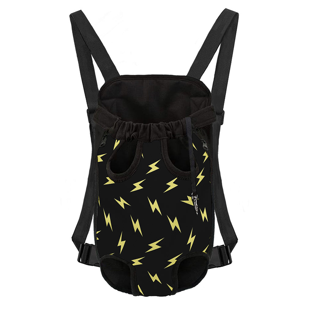 Black And Yellow Lightning Pattern Print Pet Carrier Backpack