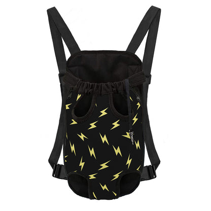 Black And Yellow Lightning Pattern Print Pet Carrier Backpack